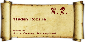 Mladen Rozina névjegykártya